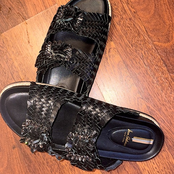 Sam & Libby Shoes - So CUTE Sam and Libby Bling black  sandels leather upper, lower and silver bling
